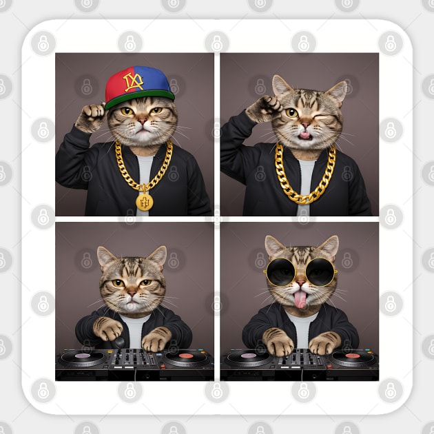Hip-Hop Cat Photo Poses Photo Collage Sticker by UrbanLifeApparel